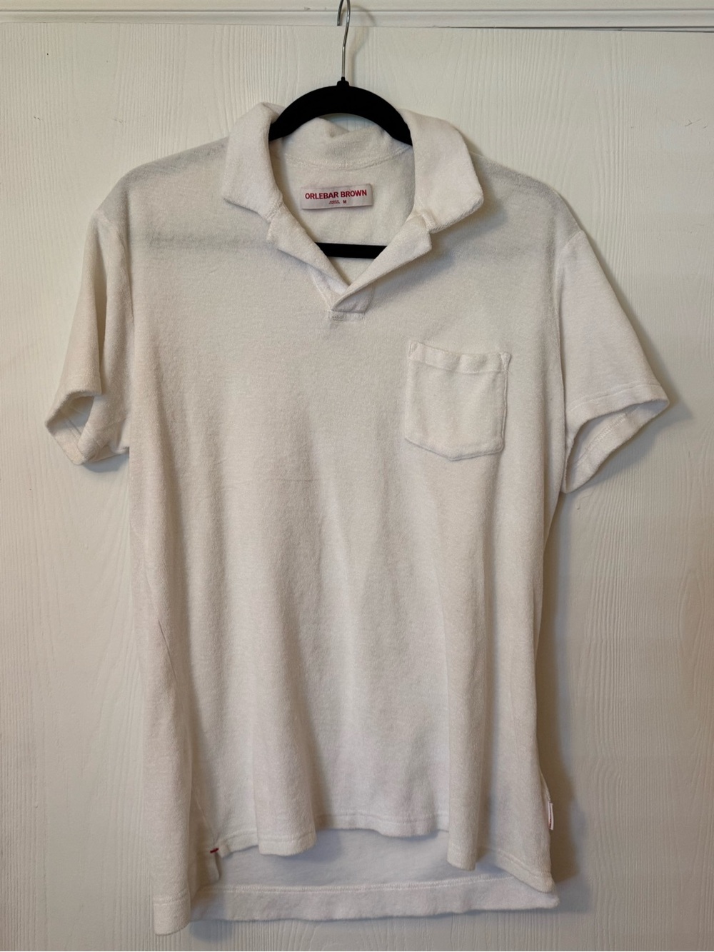 Orlebar Brown White Terry Camp-Collar Polo